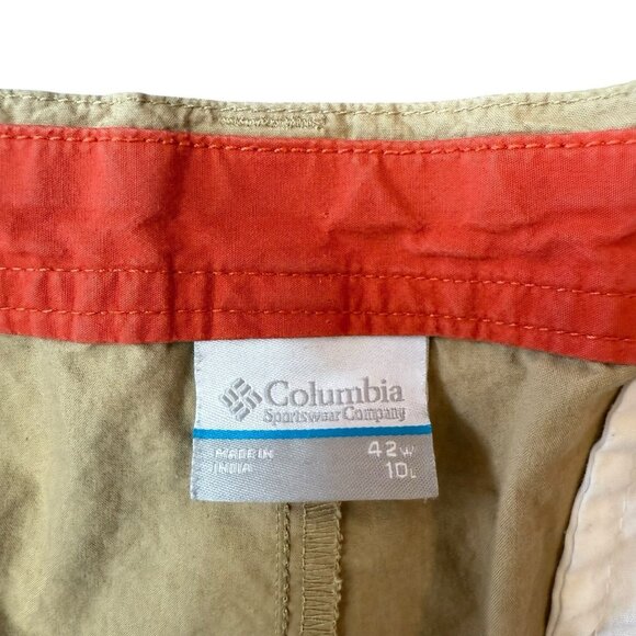 Columbia Washed Out Shorts Mens 42x10 Lightweight Tan Outdoor Hiking Camping - Picture 5 of 6